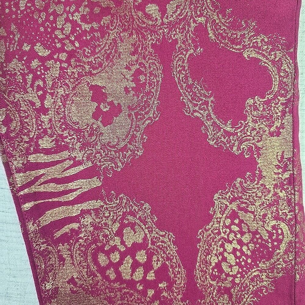 Thalia Sodi Women’s Skinny Leg Pants Size 18 Pink Gold Brocade NWT - Picture 6 of 12